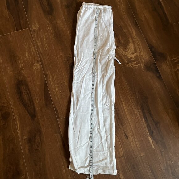 NWT White wide leg travel vacay linen pants resort tropical beach - Picture 10 of 10